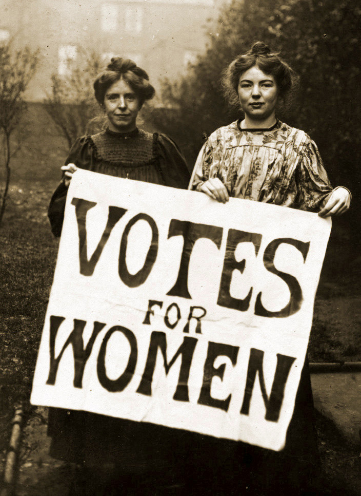  WSPU leaders Annie Kenney (left) and Christabel Pankhurst, Wikipedia public domain