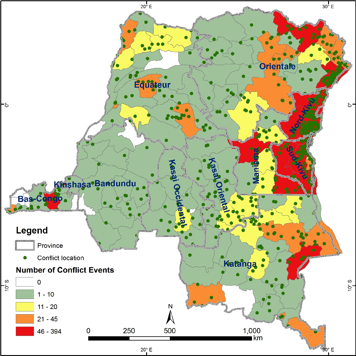 Map of DRC conflict events