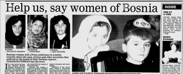 Bosnia Front Page
