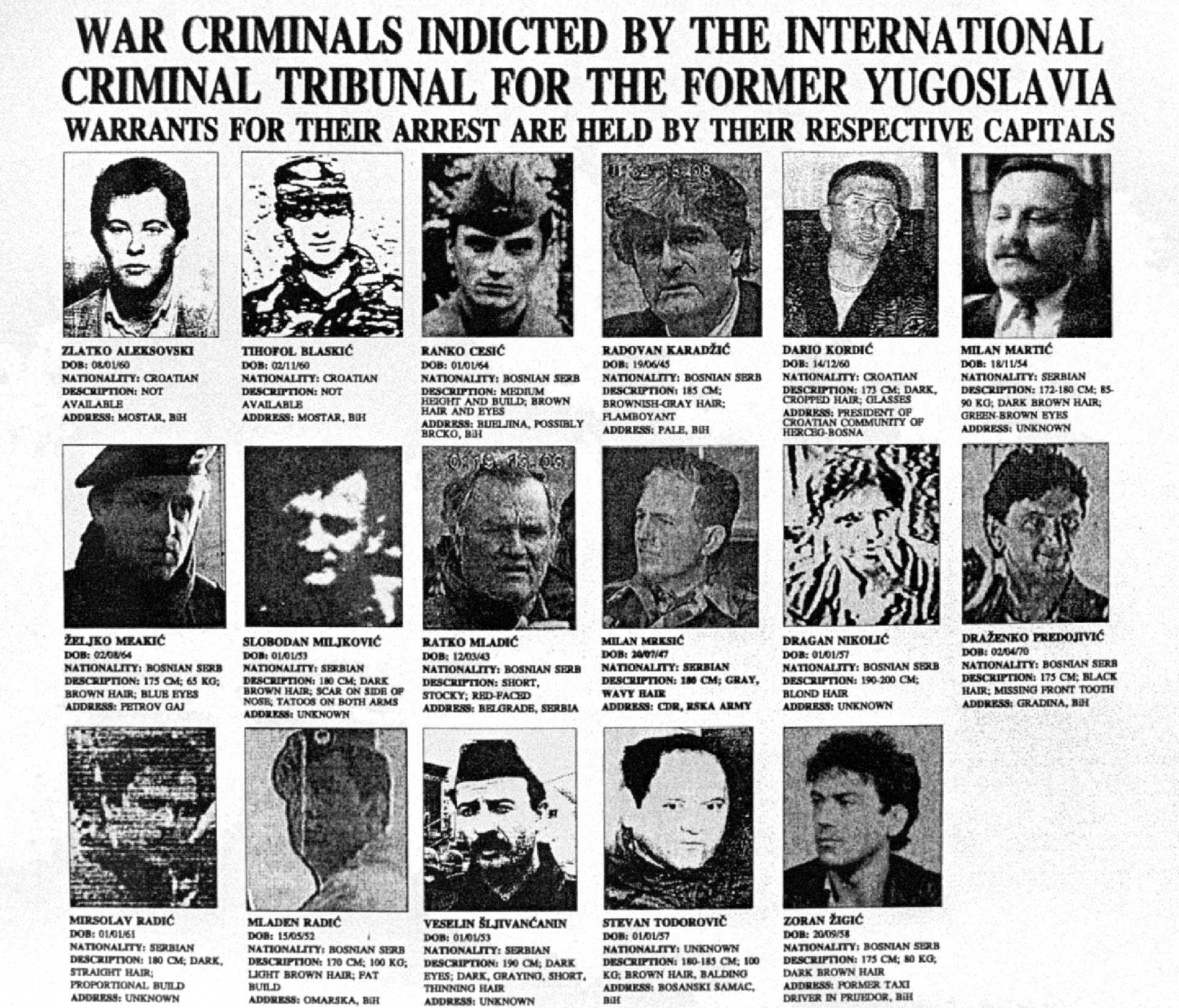 Mugshots of war criminals