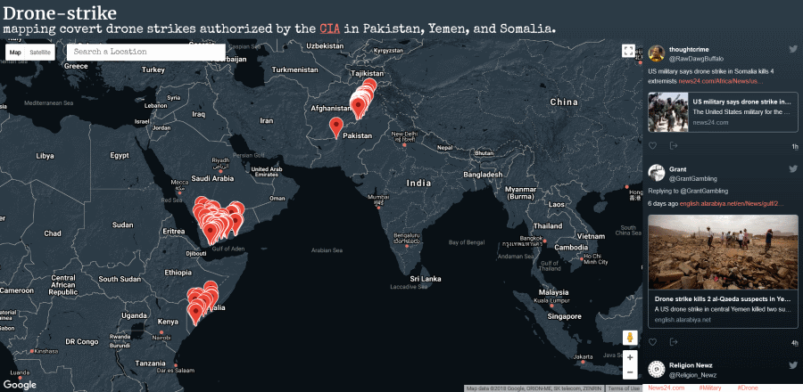 Drone strike map