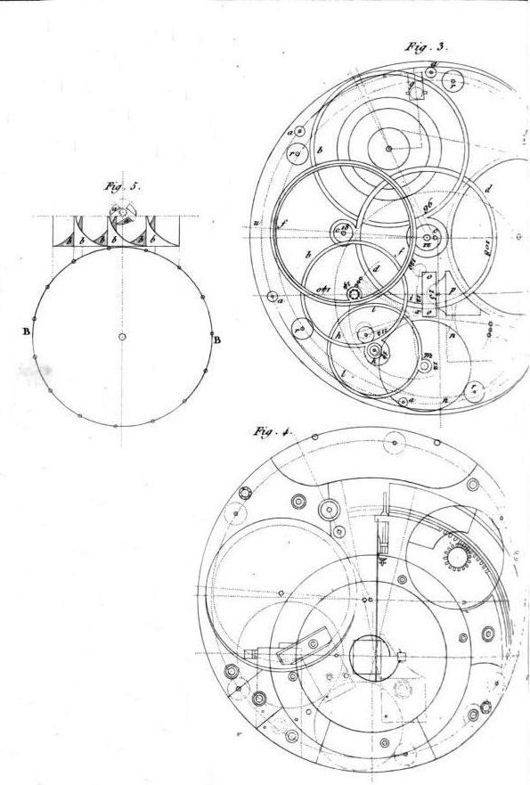 Drawings of Harrison's H4 chronometer of 1761.