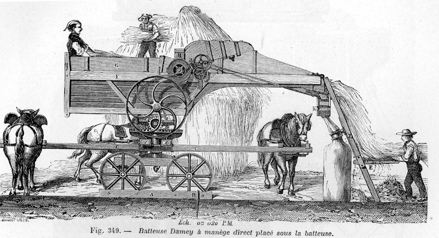 Threshing machine like the kind destroyed in the Swing Riots