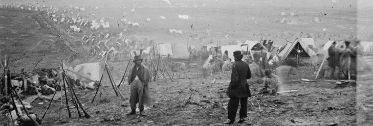 Springfield 1861 rifles at a Union camp in Nashville, 1864